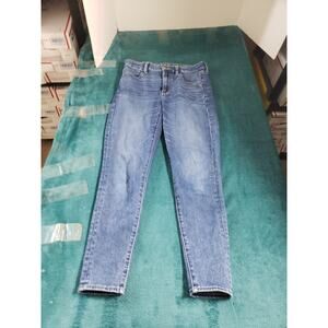 American Eagle Jeans Size 4 Short Womens Blue Stretch Pants High Rise Jegging